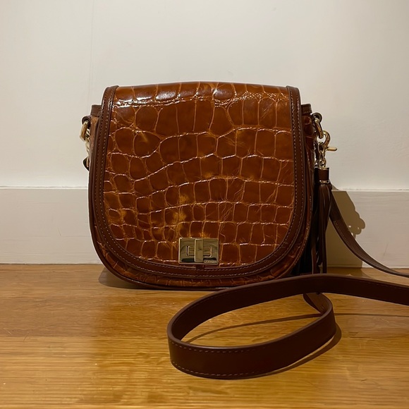 Brahmin Handbags - Brahmin Mini Sonny in Tan Gustavo Saddle Bag crossbody bag